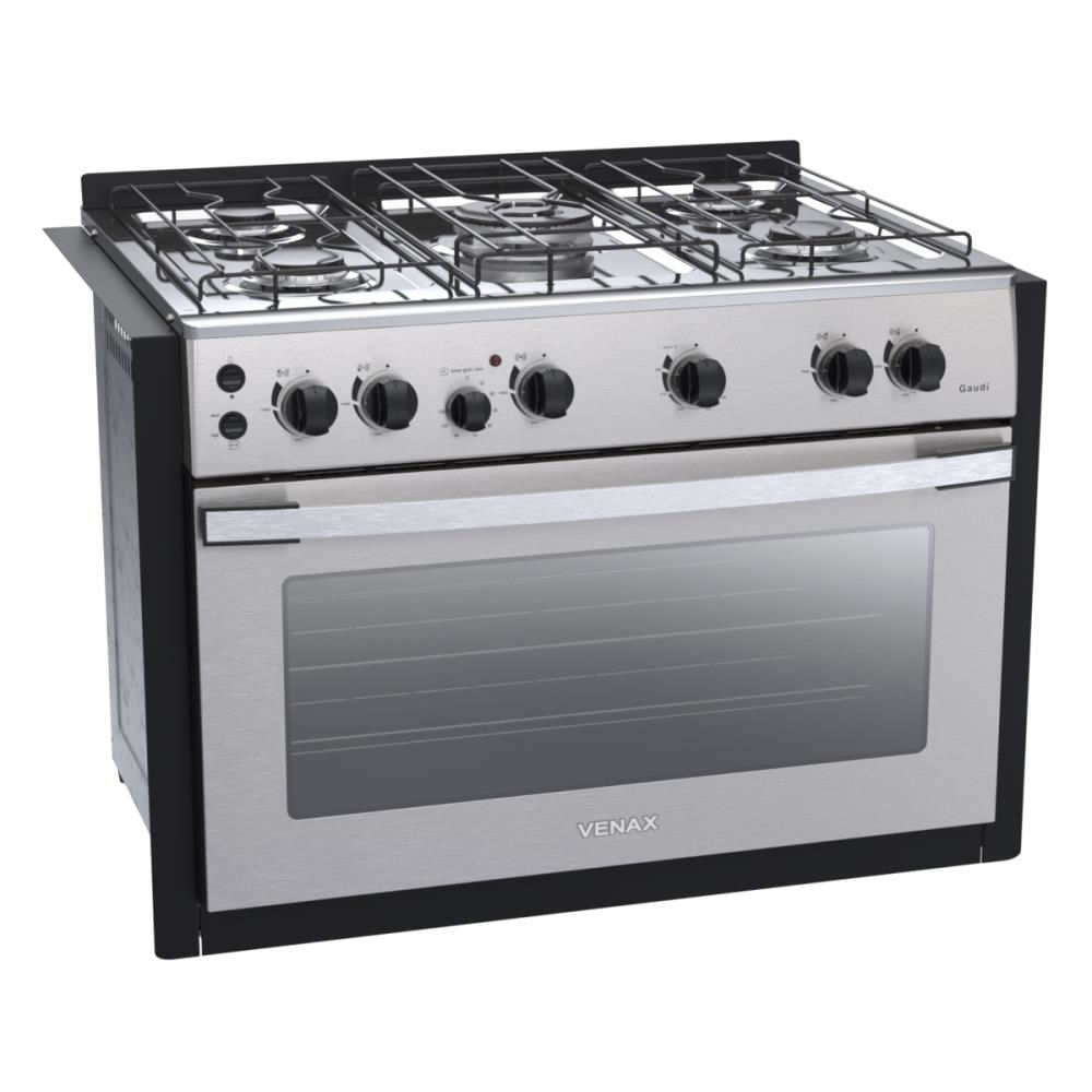 Fogão 5 Bocas de Embutir Venax Gaudi Platinum Inox – 110v – Gdvt561