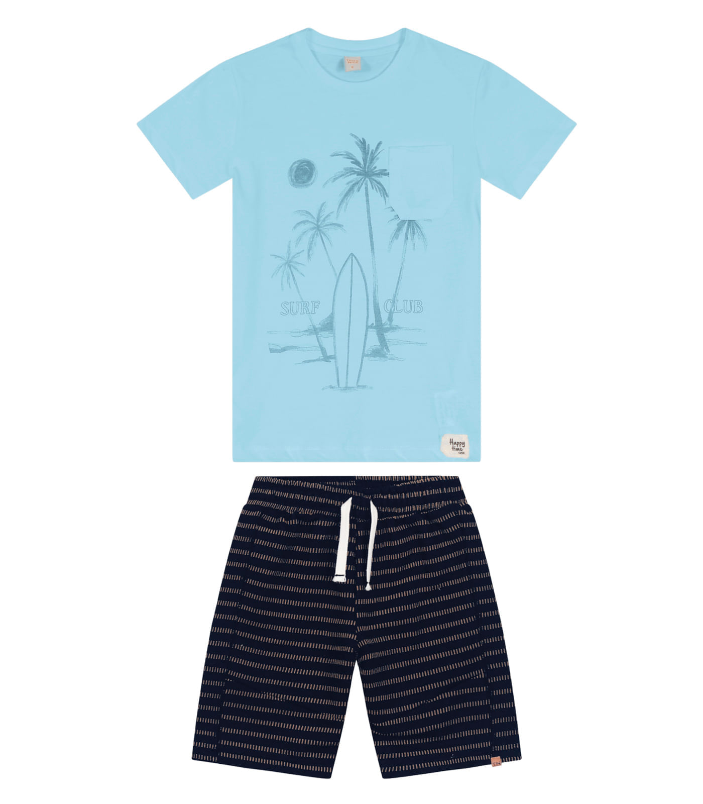 Conjunto Infantil Camiseta Com Bermuda Trick Nick Azul 10