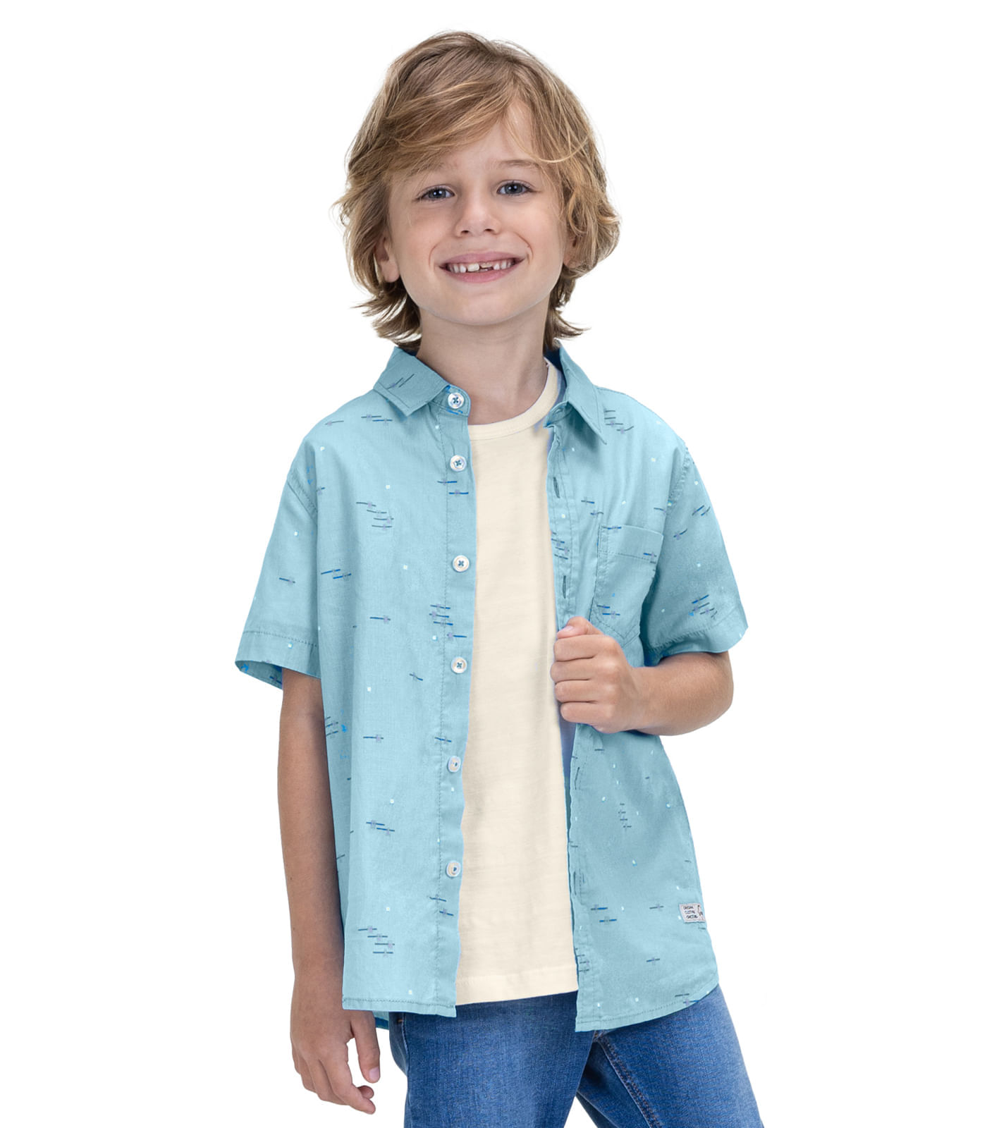 Camisa Infantil Masculina Estampada Trick Nick Azul 6