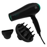 Secador De Cabelo Gama Babosa Ceramic Ion 2 Velocidades 3 Temperaturas 2100w, Preto/verde 110v