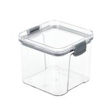 Pote Hermético Quadrado Transparente Com Trava 700ml Cinza