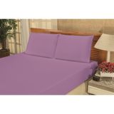 Jogo De Lençol/ Cama 3 Peças Casal 30 Microfibra Lilas