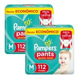 Kit 2 Fralda Pampers Confort Pants Ajuste Total Max 112 Unidades M