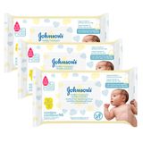Kit 3x Toalhas Umedecidas Johnson&#39;s Baby Recém Nascido 96 Unidades