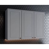 Armário Aéreo Cozinha Modulado Americana C/ 3 Portas 120cm Cinza - Henn