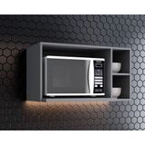 Módulo Cozinha Henn Americana Armário P/ Micro-ondas 80cm Cinza