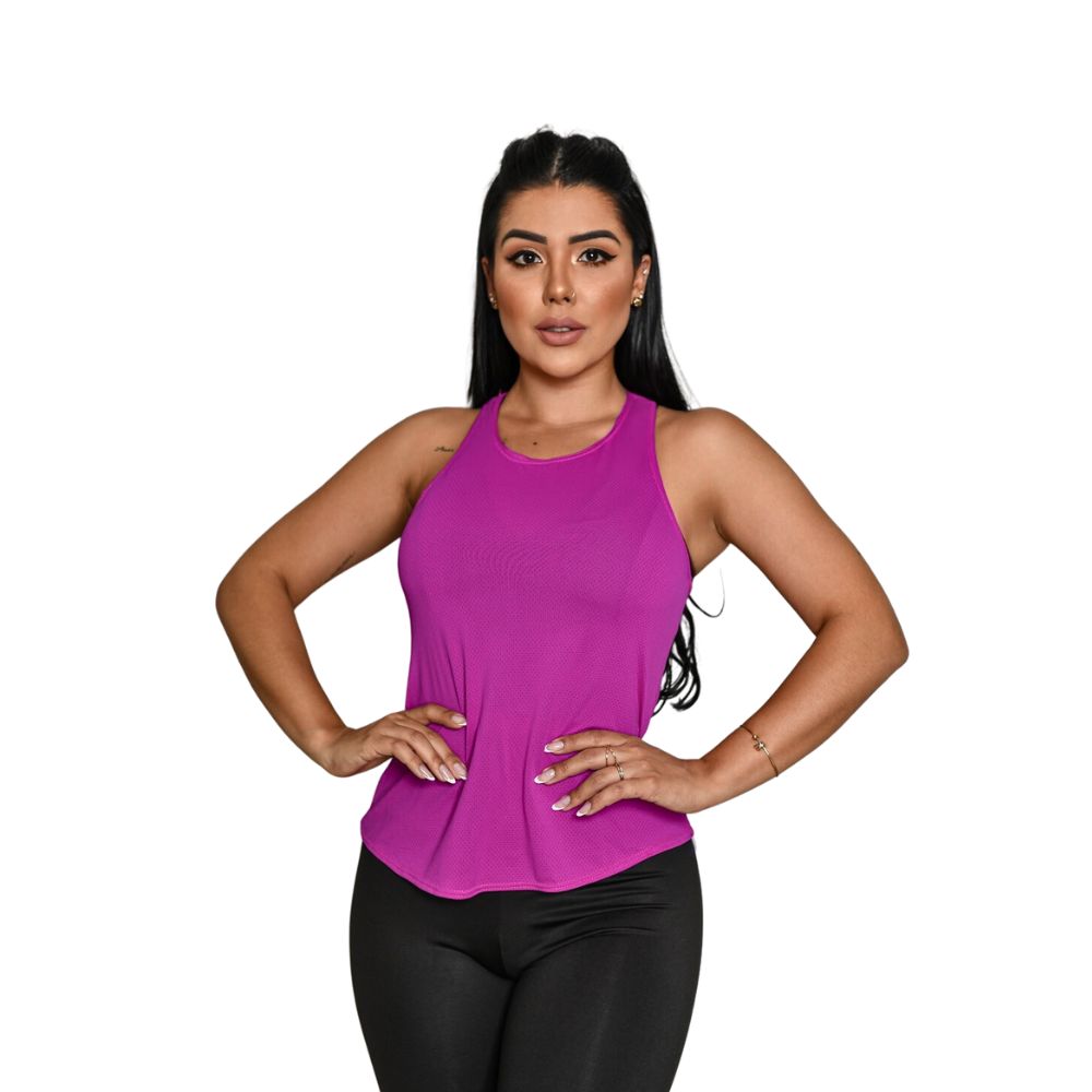 Regata Feminina Nadador Academia Treino Fitness Dry Pink