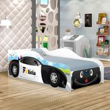 Cama Carro Happy Police Joy Preto Infantil Com Colchão