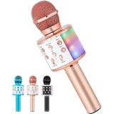 Microfone De Karaokê Para Crianças Cantandomilerong 5 Em 1 Microfone Bluetooth Sem Fio Com Luzes Led Karaoke Máquina Portátil Mic Speaker P