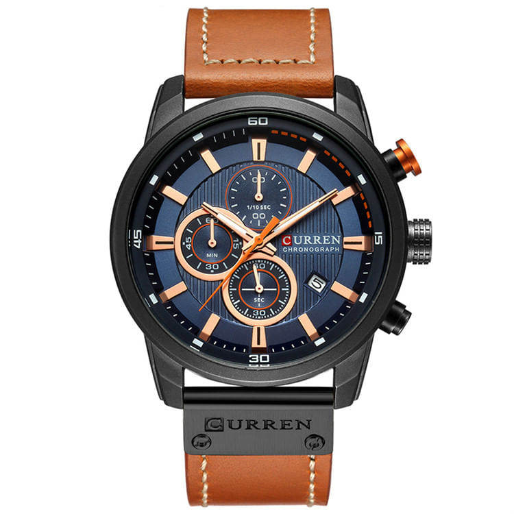 Relógio Masculino Curren Technos 8291 Fundo Azul