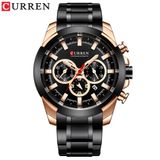 Relógio Masculino Curren Technos 8361 Preto E Dourado