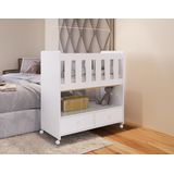 Mini Berço 2 Gavetas Com Colchão Moisés Completa Móveis Branco