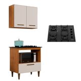 Kit Balcão Cooktop Itatiaia 4 Bocas E Armario Aereo