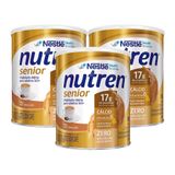 Nutren Senior Café Com Leite Suplemento Alimentar 740g | Kit Com Três Unidades