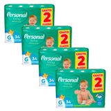 Kit 4 Fralda Personal Baby Protect &amp; Sec Tamanho G Leve 34 Pague 32 Fraldas Descartáveis