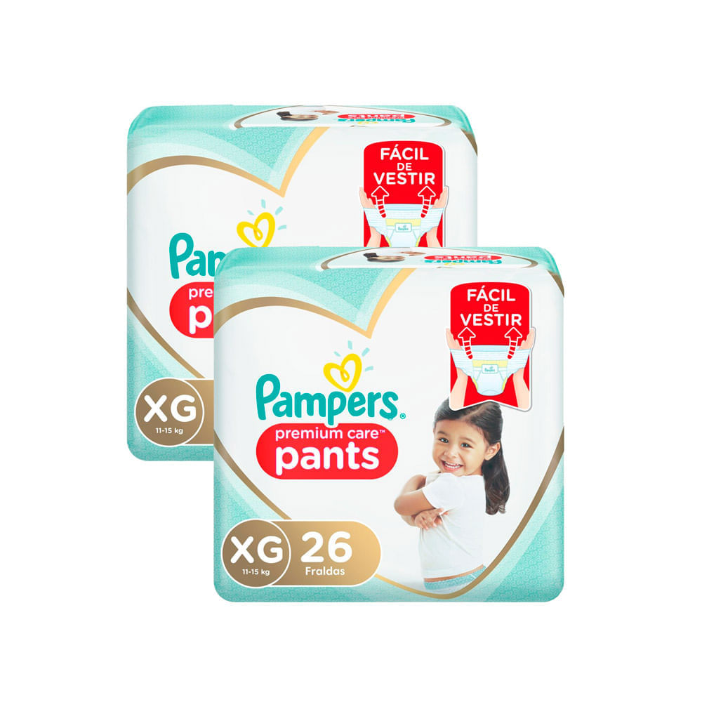 Kit De Fralda Infantil Pampers Premium Care Pants Tamanho Xg 52 Unidades