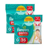 Kit De Fralda Pampers Pants Ajuste Total Tamanho G 72 Unidades