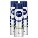 Kit 3x 150ml Desodorante Antitranspirante Aerosol Nivea Men Sensitive Protect