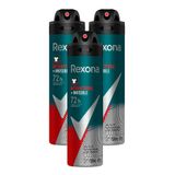 Kit 3 Desodorante Rexona Antibacterial E Invisible Masculino Aerosol Antitranspirante 72 Horas 150ml