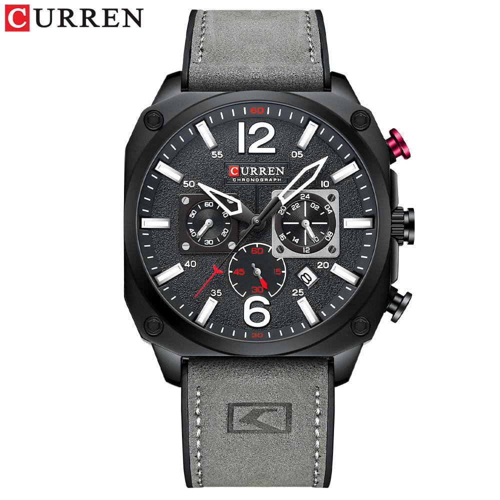 Relógio Masculino Curren Technos 8398 Preto E Fundo Azul