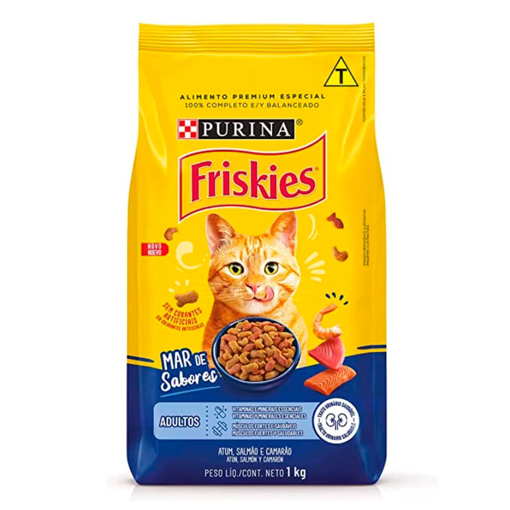 Ração Friskies Para Gatos Adultos Mar De Sabores 1kg﻿