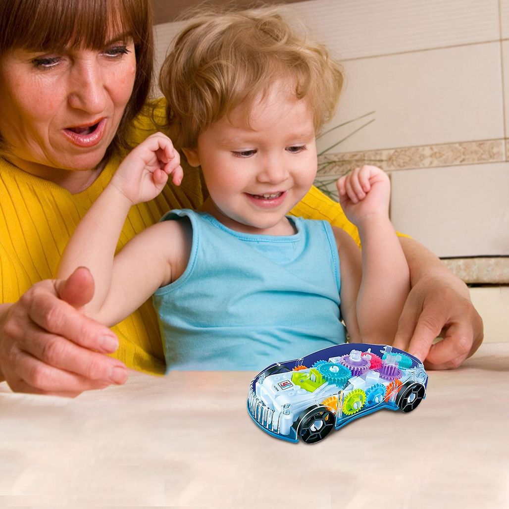 Crianças Piscando Carro De Corrida Brinquedo Transparente Luz