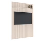 Painel Para TV Até 55 Polegadas Ripado Com Prateleira Arbo 1,39x2,40m Off White EDN