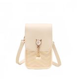 Cat Head Pearl Premium Textura Phone Bag, Messenger