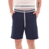 Bermuda Masculina Moletom Estampa Sortida Azul Marinho