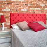 Cabeceira Painel Capitonê Casal 140 x 80 Suede Vermelho