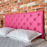 Cabeceira Painel Capitone King Corino Rosa 195 x 60