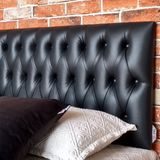 Cabeceira Capitone Vintage King Corino Preto 195 x 60