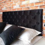 Cabeceira Painel Capitonê King 195 x 80 Suede Liso Preto