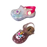 Kit 2 Pares Babuche Infantil Flor Coração E Sandália Feminina Bebê Unicórnio Juju