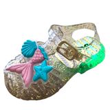 Sandália Infantil Feminino Bebê Meninas Sereia Juju Led