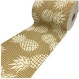 Passadeira Antiderrapante Tropical Em Rolo 65cm X 15m Abacaxi Gold Kapazi