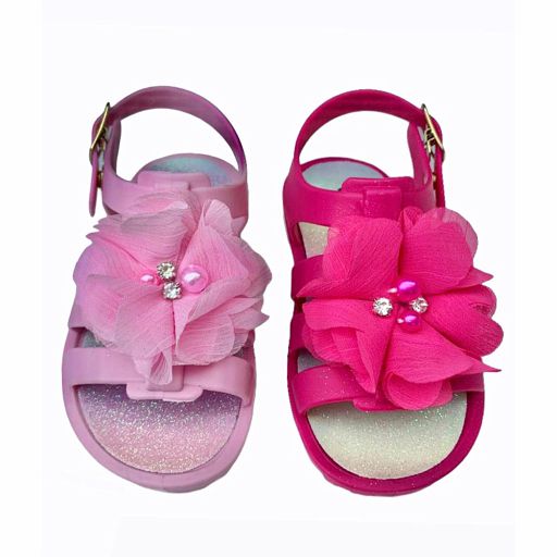 Kit 2 Pares Papete Infantil Feminina Flor Pérola Juju