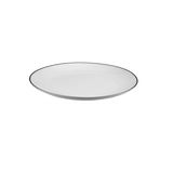 L’hermitage Prato Raso Em Porcelana Legacy Silver 27cm L’hermitage Branco