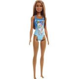 Barbie Roupa De Banho Azul Com Rosas - Mattel