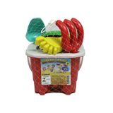 Kit Praia Balde Castelo Quadrado 12cm Bel - Vermelho