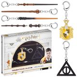 Harry Potter Varinha Chaveiro 6pk Hufflepuff Crest Deathly Set