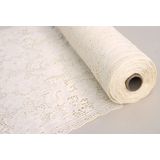 Toalha De Mesa Em Rolo 50cm X 20m Bege Flor