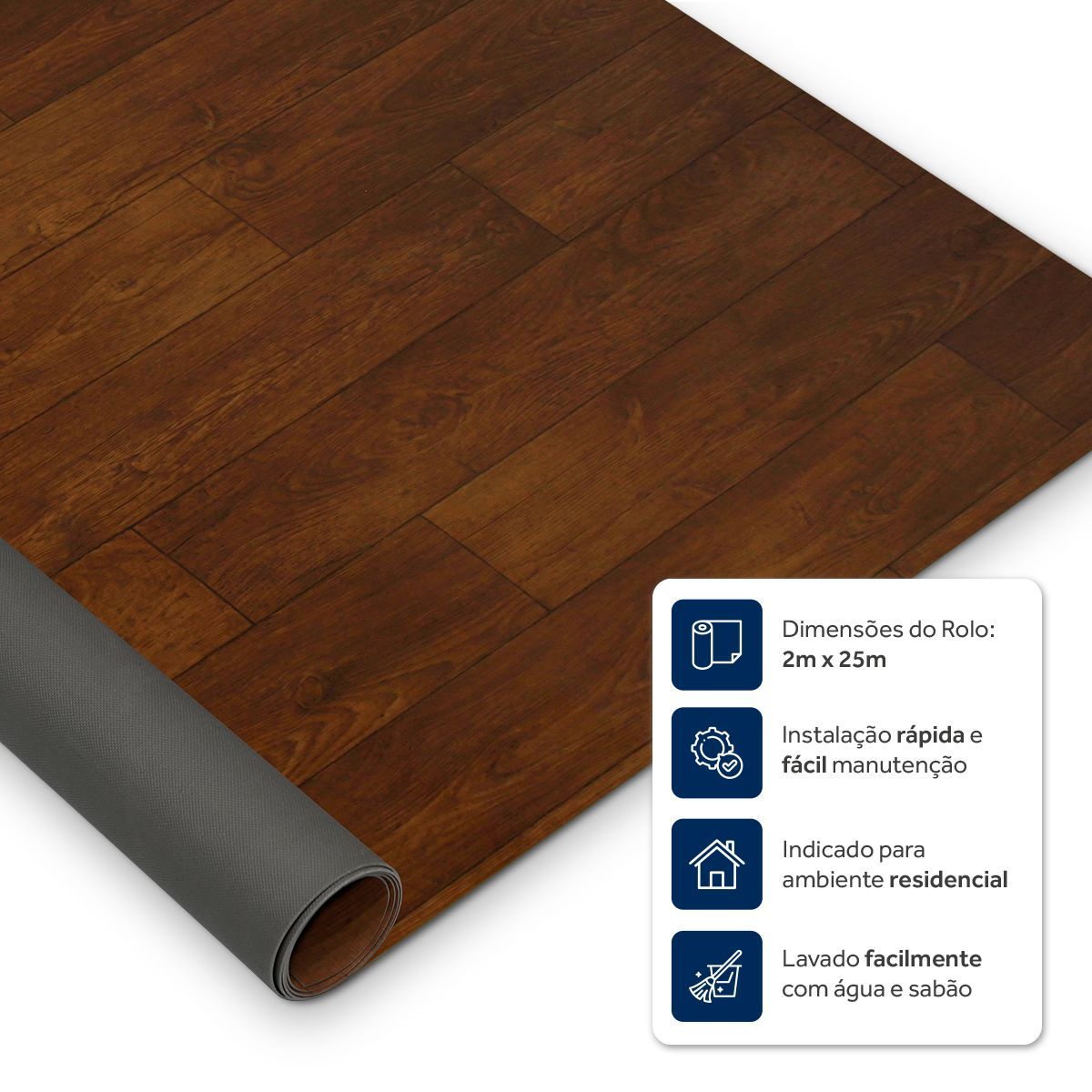 Piso Vinílico Em Rolo 0,7mm Bangkok 2m X 25m Kapazi - Carrefour