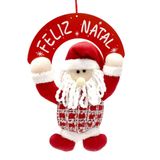 Enfeite De Porta Papai Noel Com Placa Mod1 - Wincy