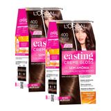 Tintura Casting Creme Gloss L&#39;oréal Paris 400 Castanho Natural | Kit Com Duas Unidades