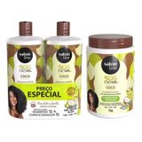 Kit 1kg Salon Line Coco Cachos Shampoo + Condicionador + Creme De Pentear