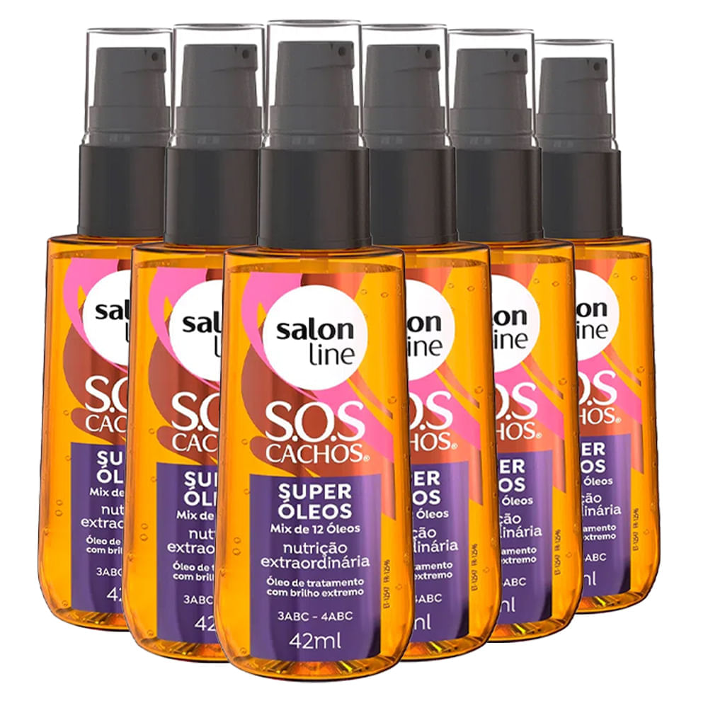 Kit 6 Óleos Capilares Salon Line Sos Cachos Super Óleos 42ml