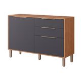 Gabinete De Cozinha Modulado Balcão Divina C/2 Gavetas E 2 Portas C/tampo 120 Cm Freijo/titanium - Mgm