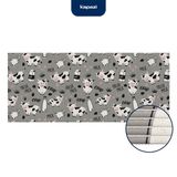 Tapete Antiderrapante Tropical 43cm X 65cm Mumu Cinza 2.0 Kapazi