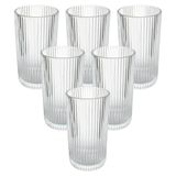 Jogo De Copos De Vidro Transparente Graffiato Long Drink 420ml 6 Peças - Hauskraft